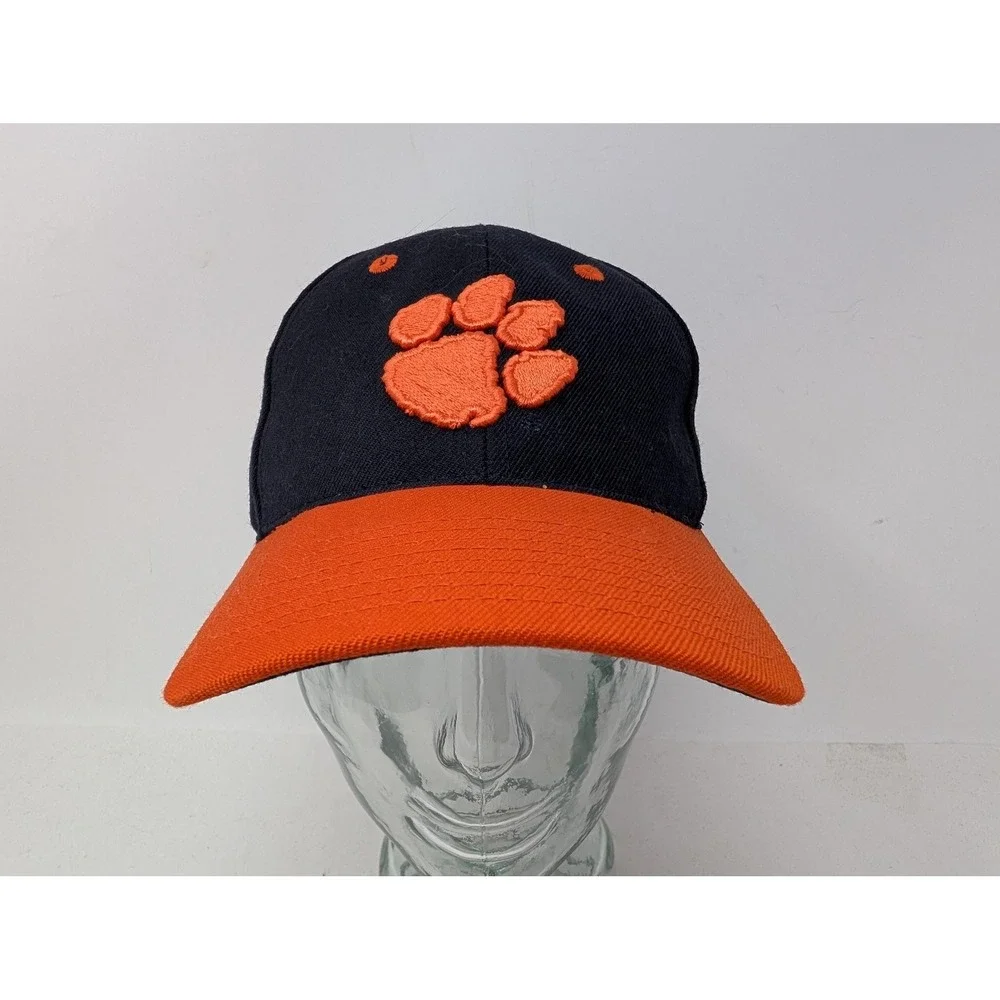 VINTAGE Clemson Tigers Hat Cap Fitted Mens 7 3/8 Blue NCAA Football 90s